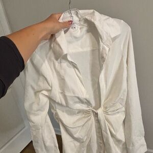 SHEIN White Ruched Blouse